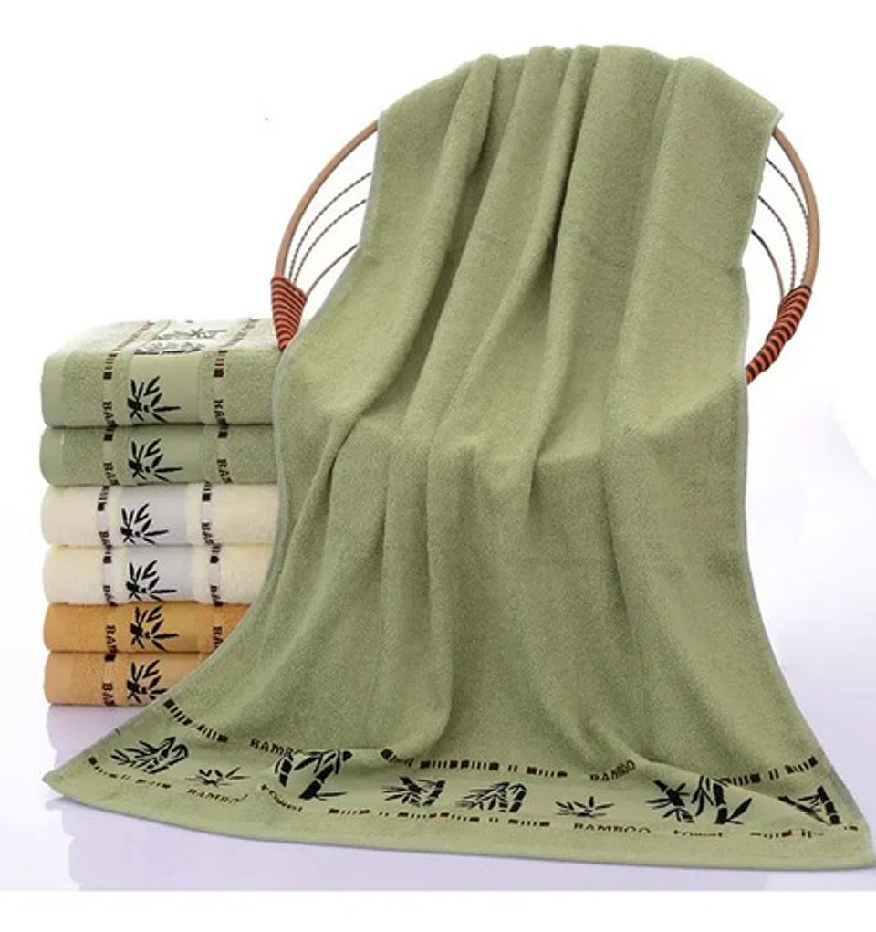 Pack 3 Toalla De Baño Fibra Bambú De Lujo Absorbente Grueso Multicolor Lisa 10