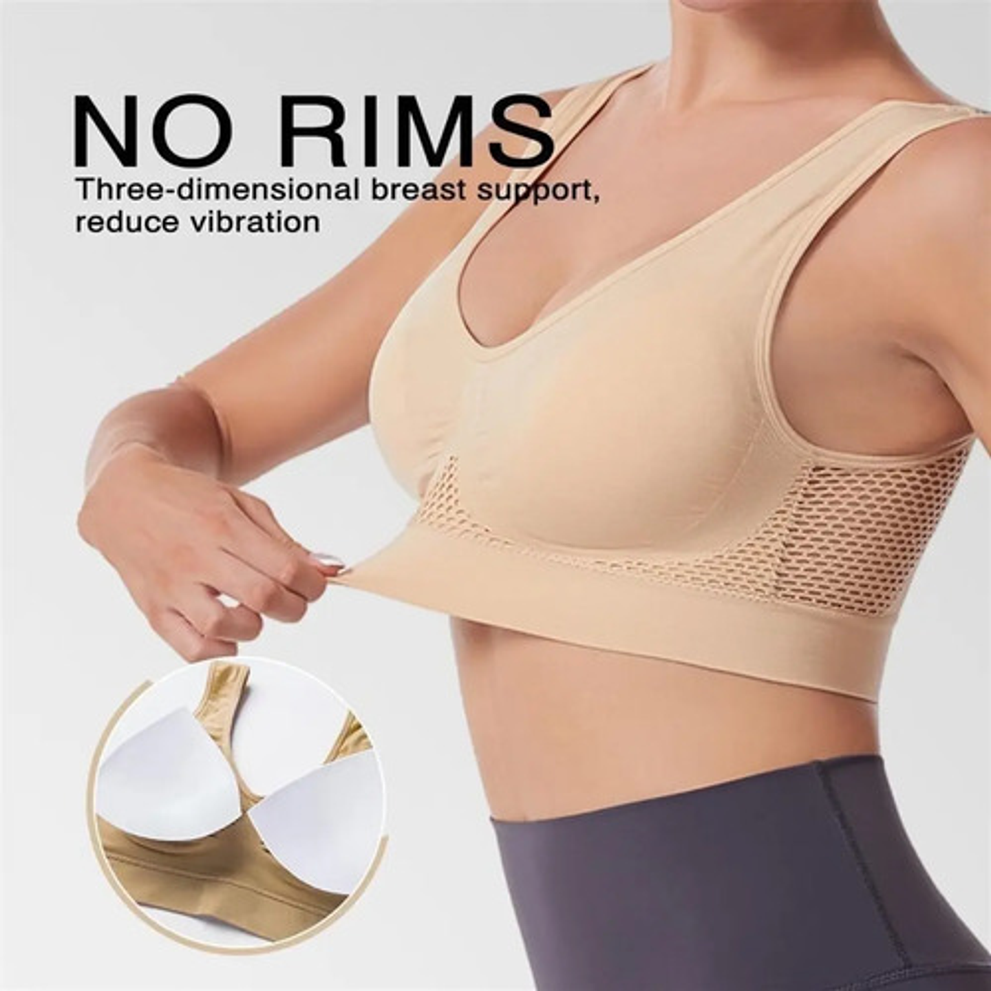 Pack 3 Sostén Deportivo Elasticado Mujer Peto Sujetador 5
