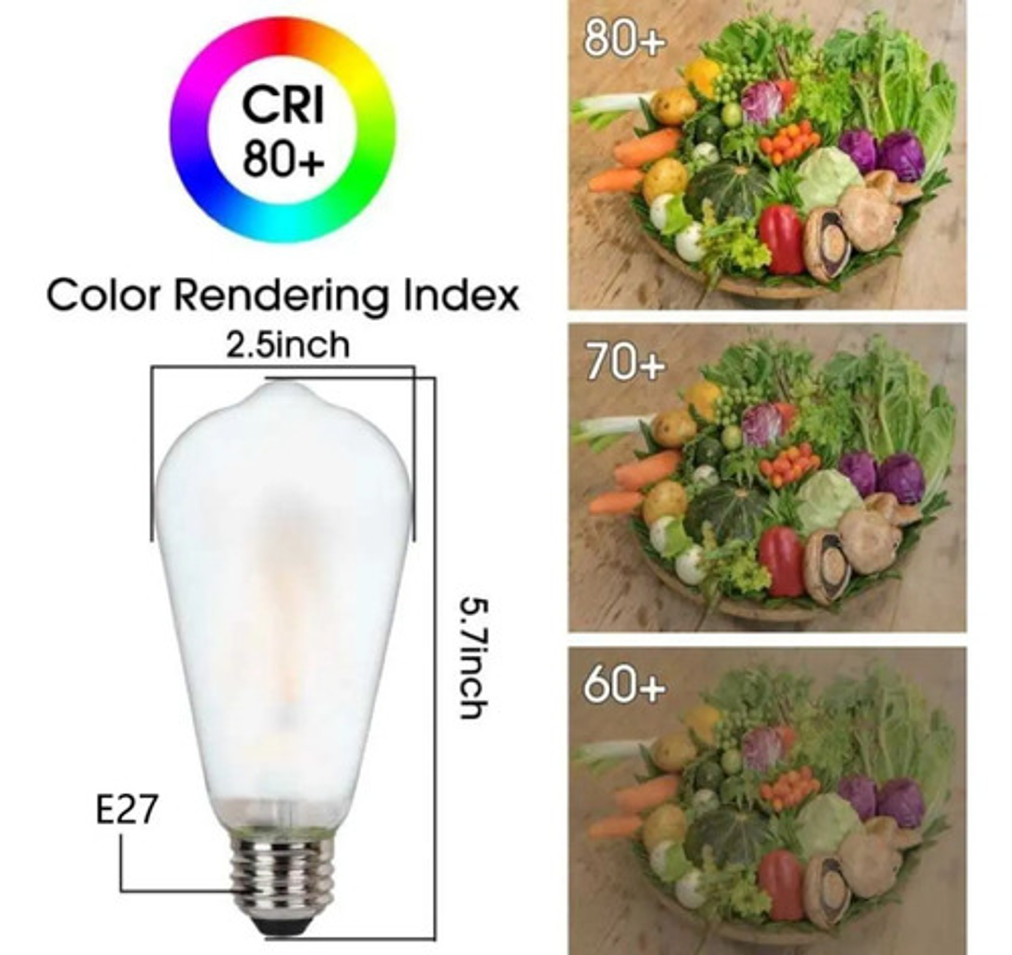 Ampolleta Led Vintage Filamento 6w E27 Luz Cálida 2700k 3