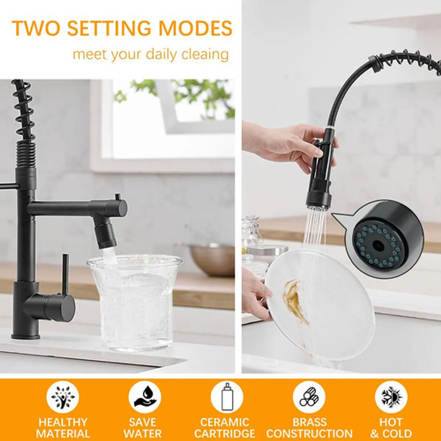 Grifo Mezclador Cocina Monomando Fregadero Llave Giro De 360 2