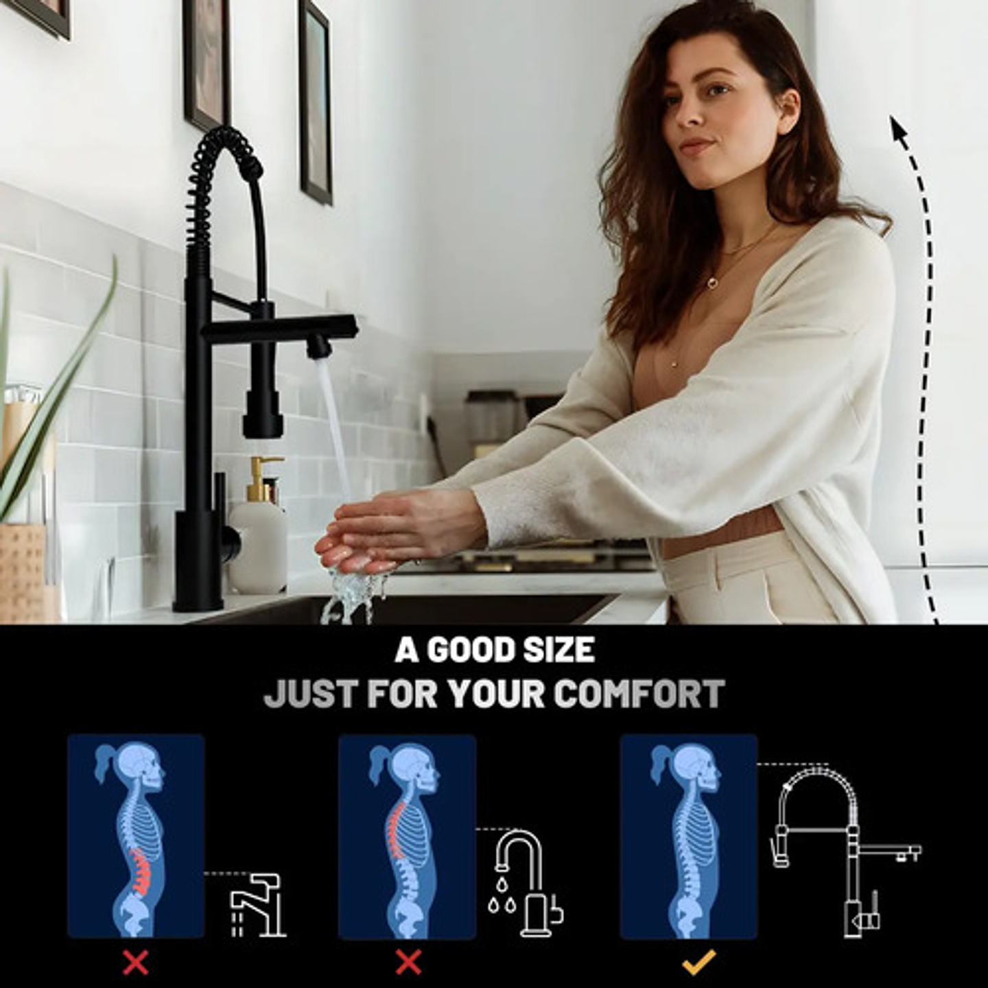 Grifo Mezclador Cocina Monomando Fregadero Llave Giro De 360 9