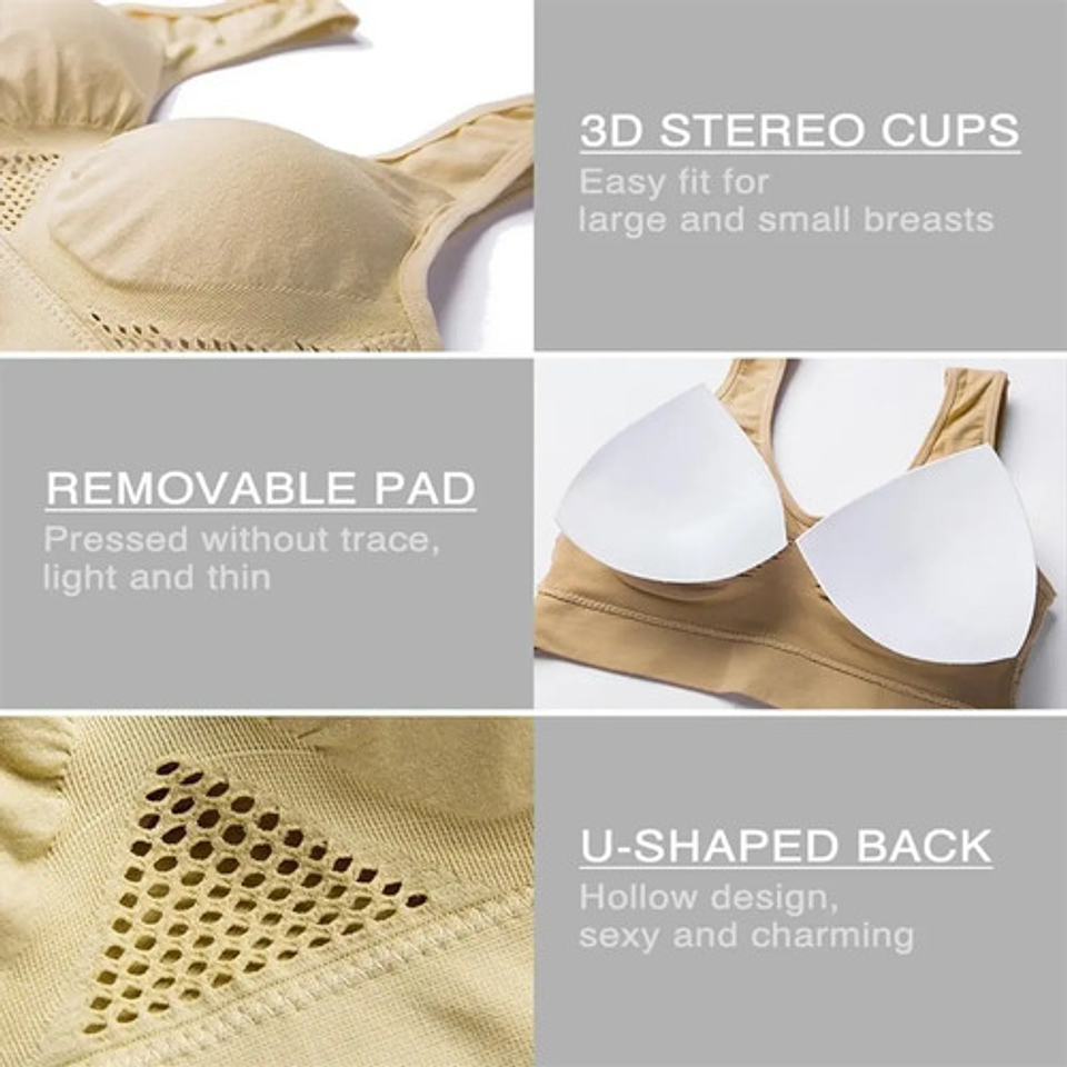 Pack 6 Sostén Deportivo Elasticado Mujer Peto Sujetador 9