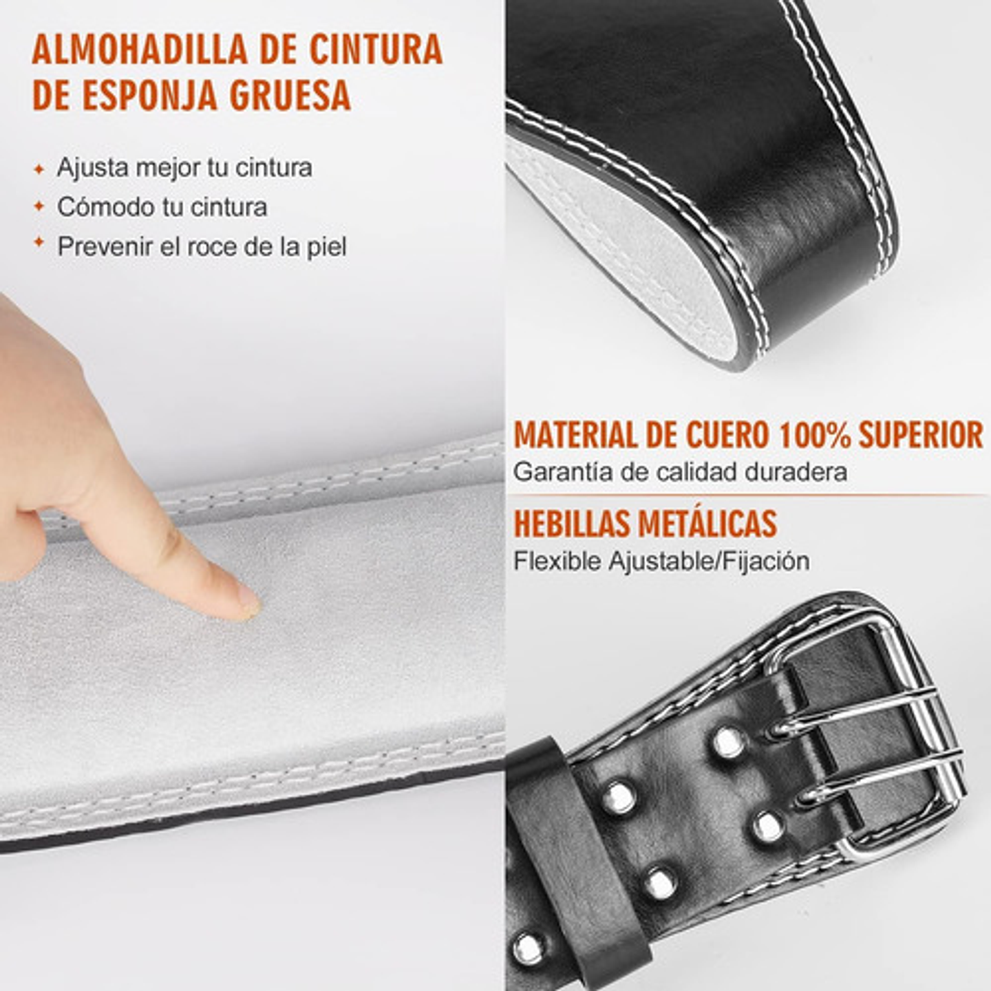 Cinturon Faja Cuero Pesas Crossfit Gym Fit Acojinada Premium 2