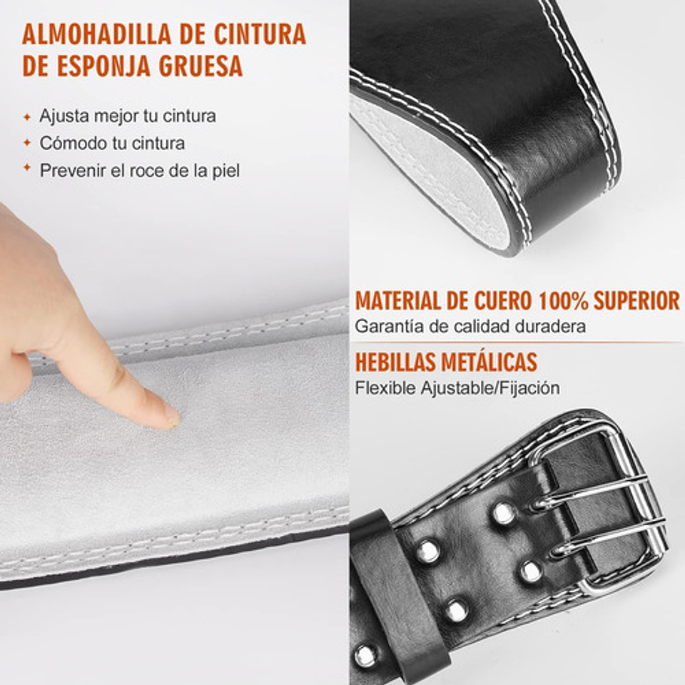 Cinturon Faja Cuero Pesas Crossfit Gym Fit Acojinada Premium 2