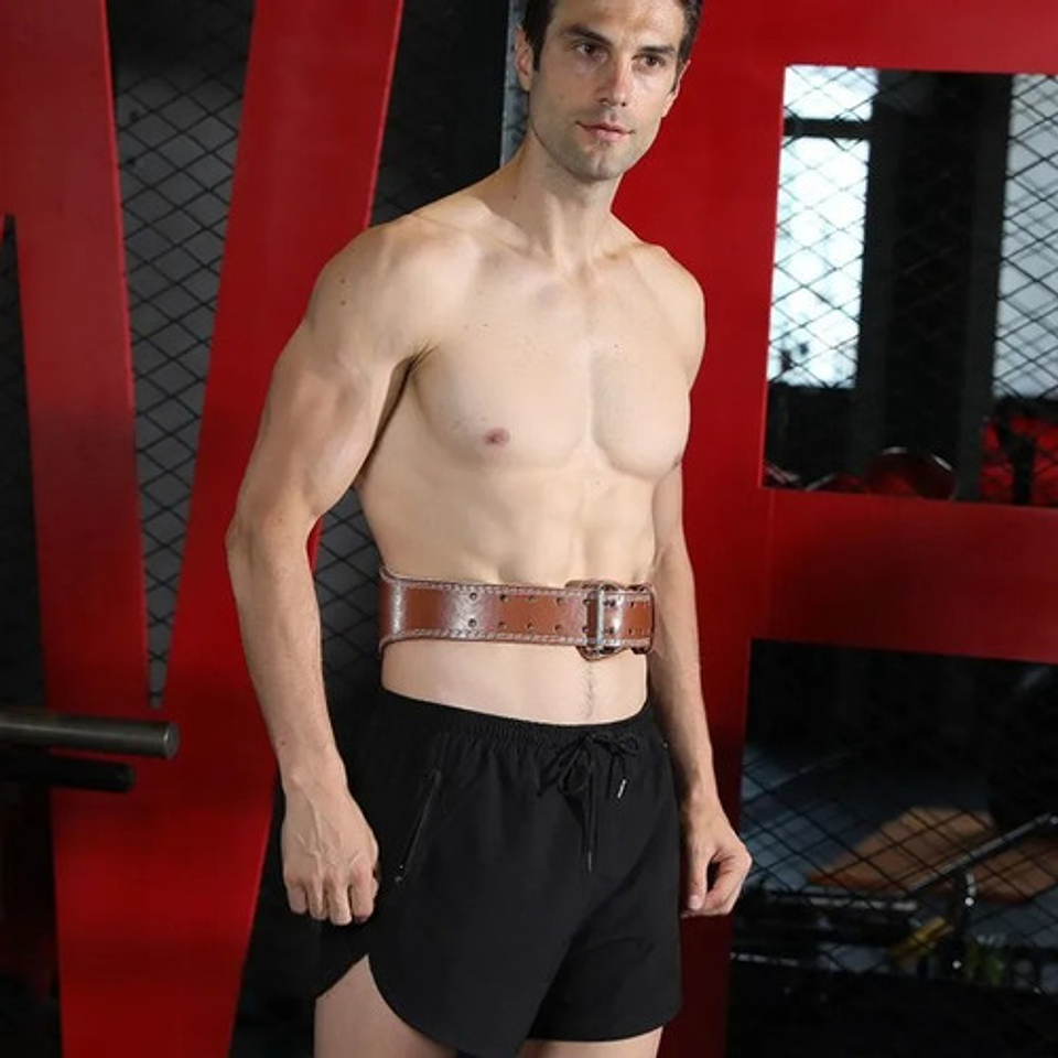 Cinturon Faja Cuero Pesas Crossfit Gym Fit Acojinada Premium 14