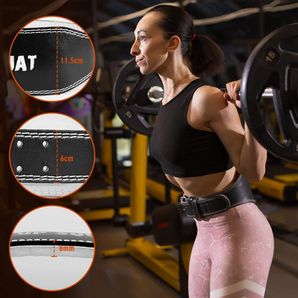 Cinturon Faja Cuero Pesas Crossfit Gym Fit Acojinada Premium 21
