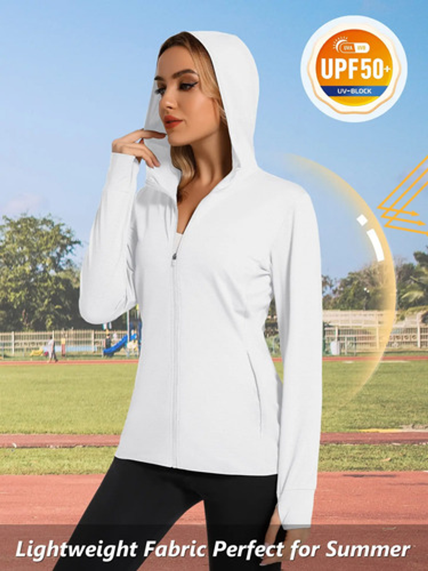 Sudadera Con Cremallera Upf50 Protección Solar Uv Para Mujer 11