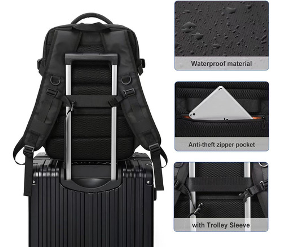 Mochila Viaje Impermeable Antirrobo Con Puerto Usb Notebook 5