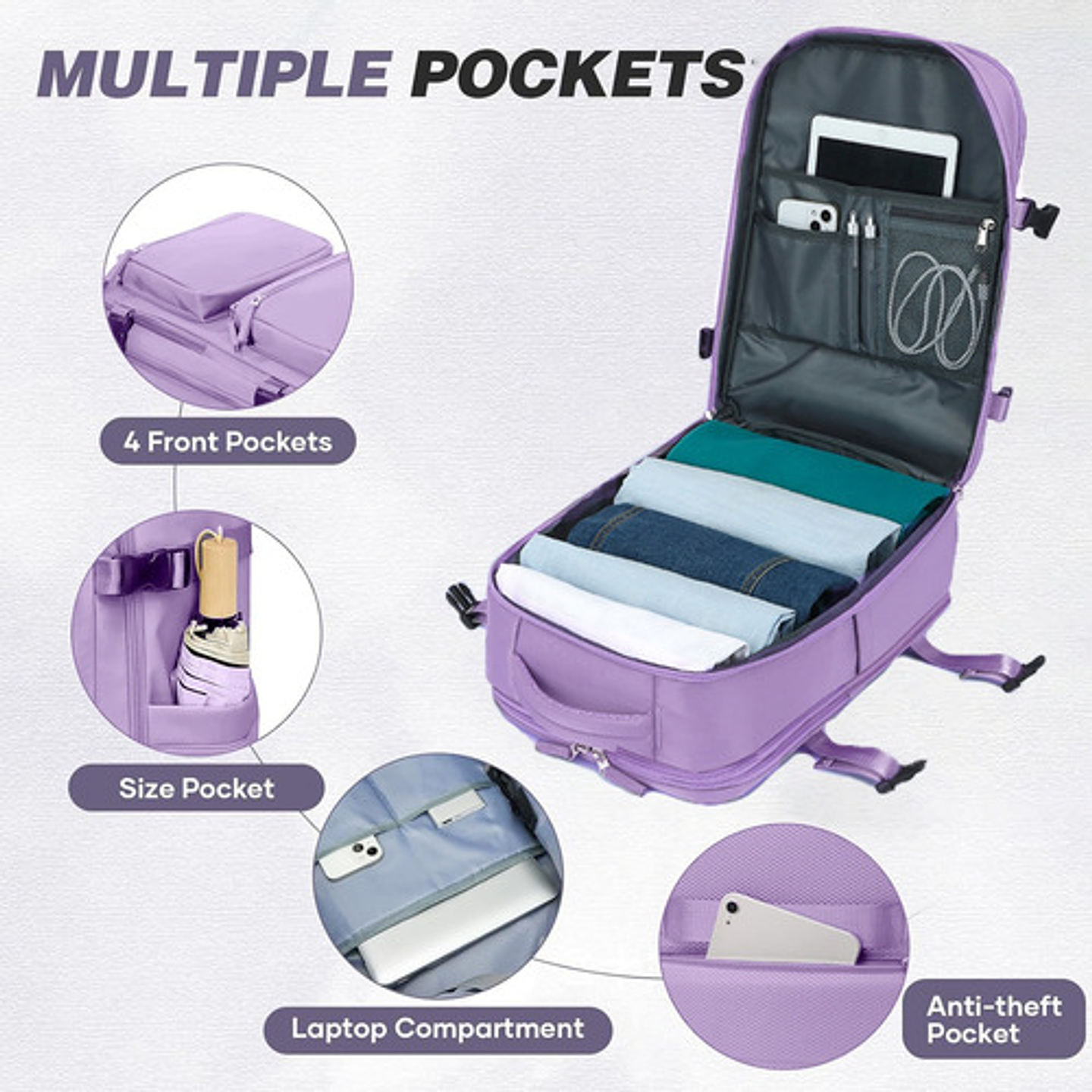 Mochila Viaje Impermeable Antirrobo Con Puerto Usb Notebook 8