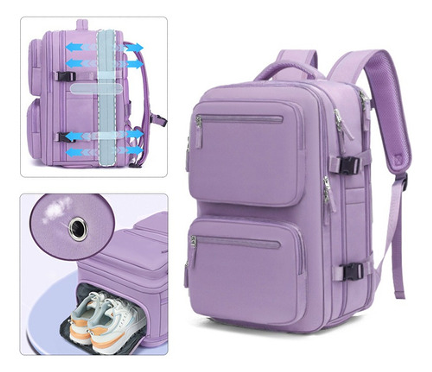 Mochila Viaje Impermeable Antirrobo Con Puerto Usb Notebook 13