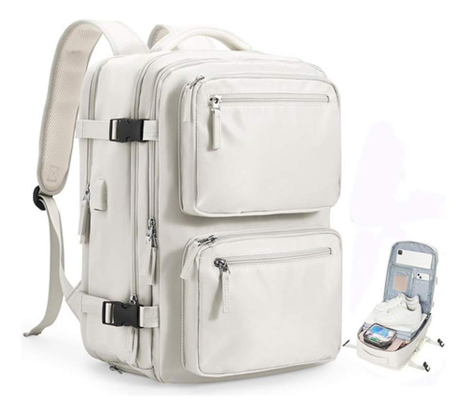 Mochila Viaje Impermeable Antirrobo Con Puerto Usb Notebook 24