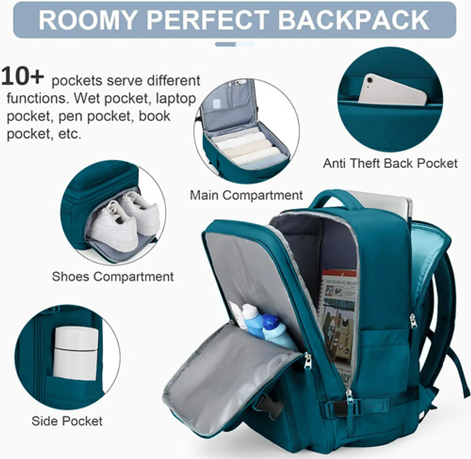 Mochila Viaje Impermeable Antirrobo Con Puerto Usb Notebook 27