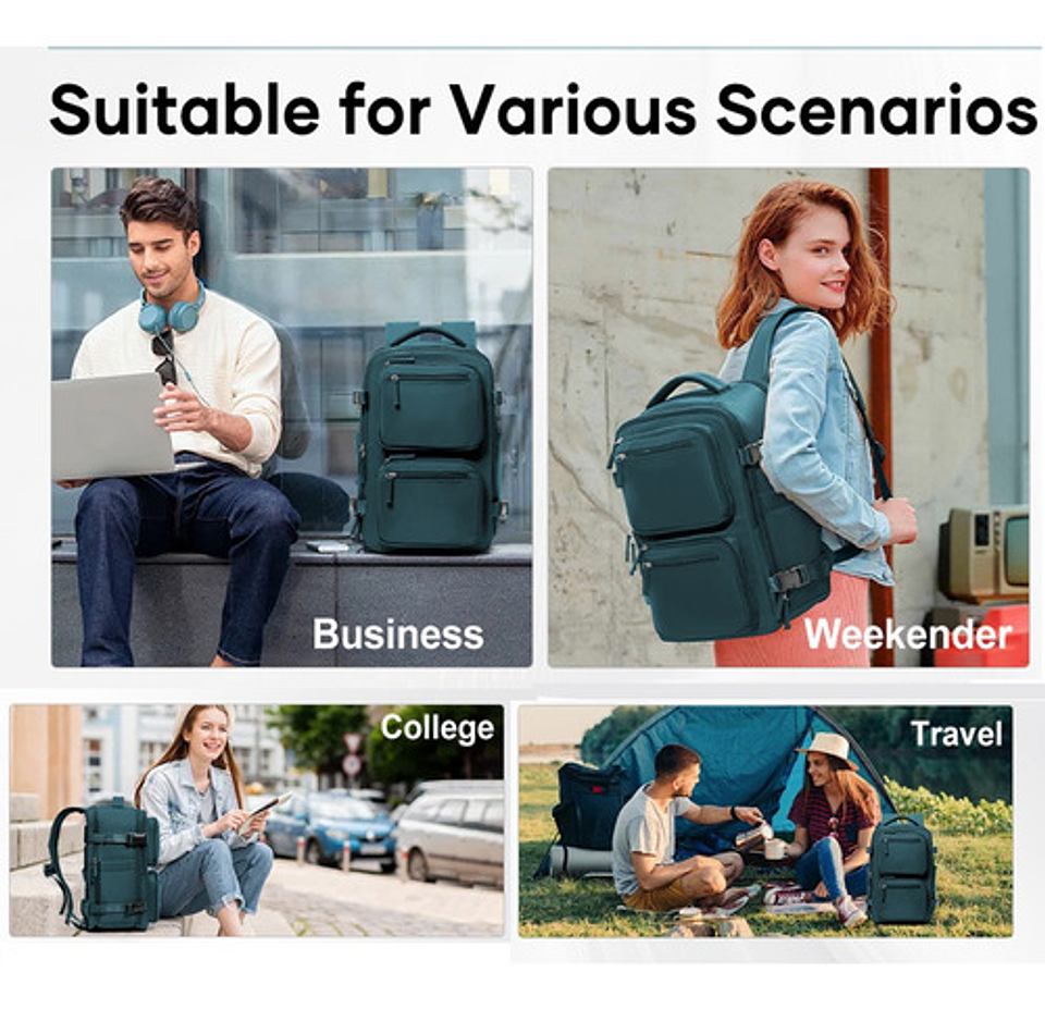 Mochila Viaje Impermeable Antirrobo Con Puerto Usb Notebook 32