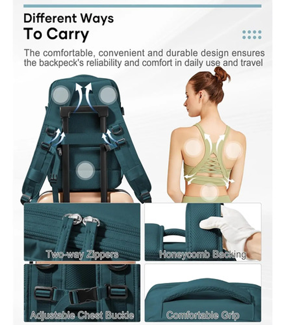 Mochila Viaje Impermeable Antirrobo Con Puerto Usb Notebook 33