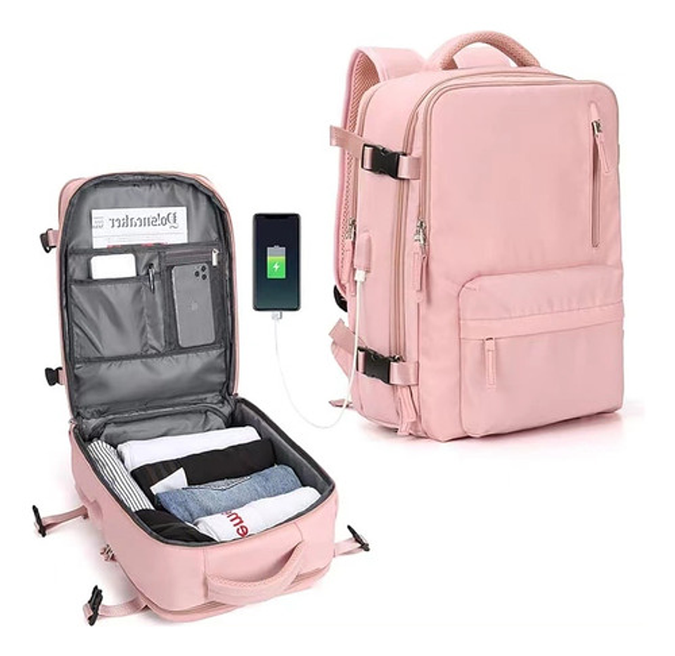 Mochila Viaje Impermeable Antirrobo Con Puerto Usb Notebook 42