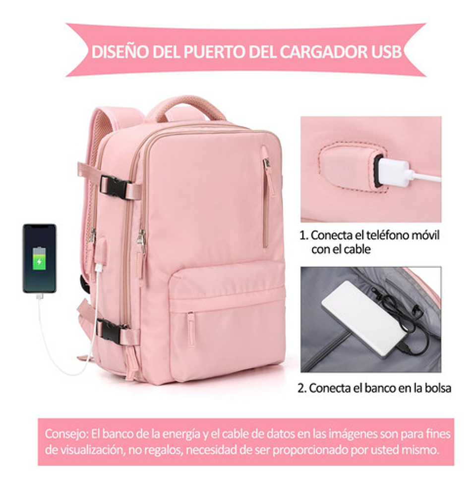 Mochila Viaje Impermeable Antirrobo Con Puerto Usb Notebook 45