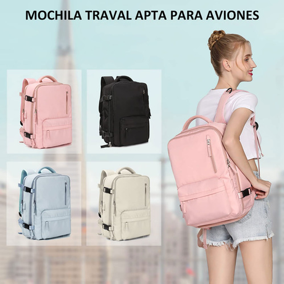 Mochila Viaje Impermeable Antirrobo Con Puerto Usb Notebook 47