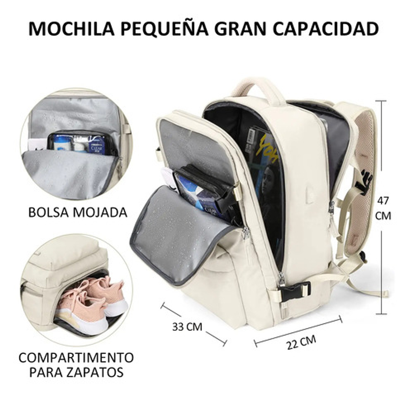 Mochila Viaje Impermeable Antirrobo Con Puerto Usb Notebook 49