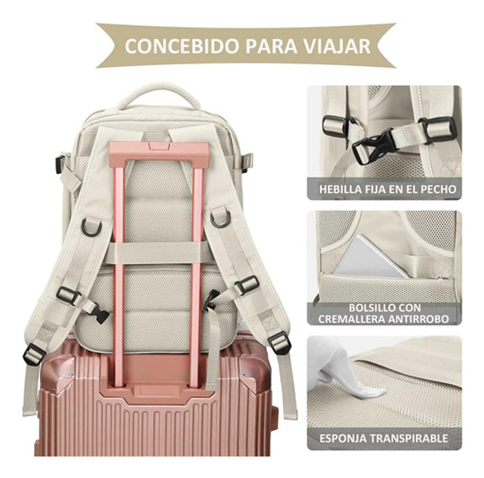 Mochila Viaje Impermeable Antirrobo Con Puerto Usb Notebook 53