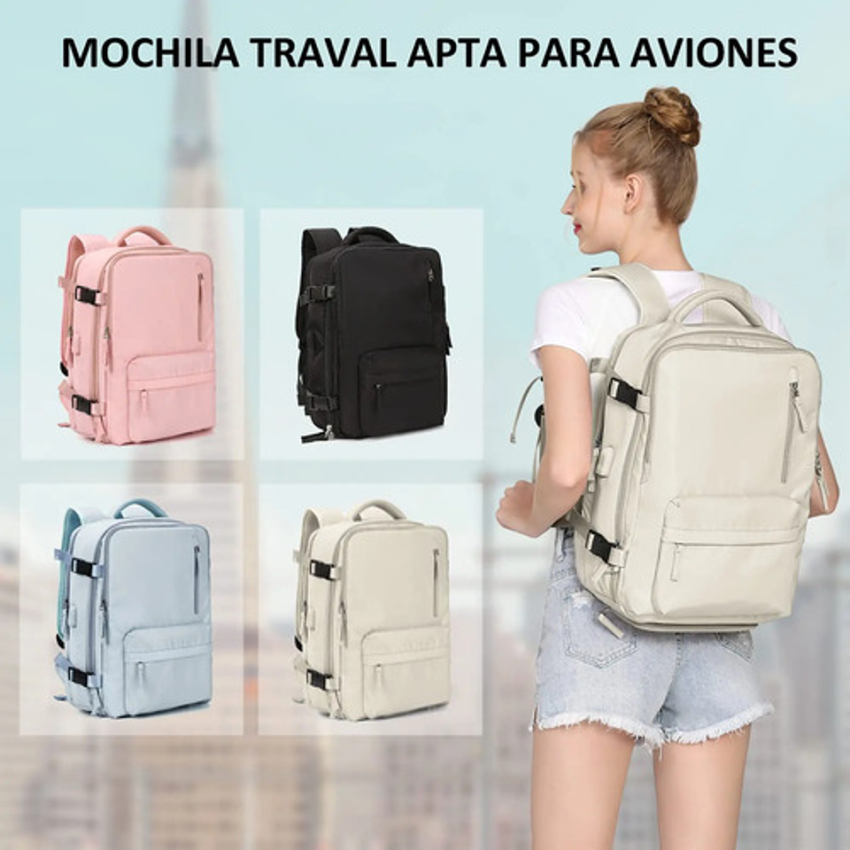 Mochila Viaje Impermeable Antirrobo Con Puerto Usb Notebook 55