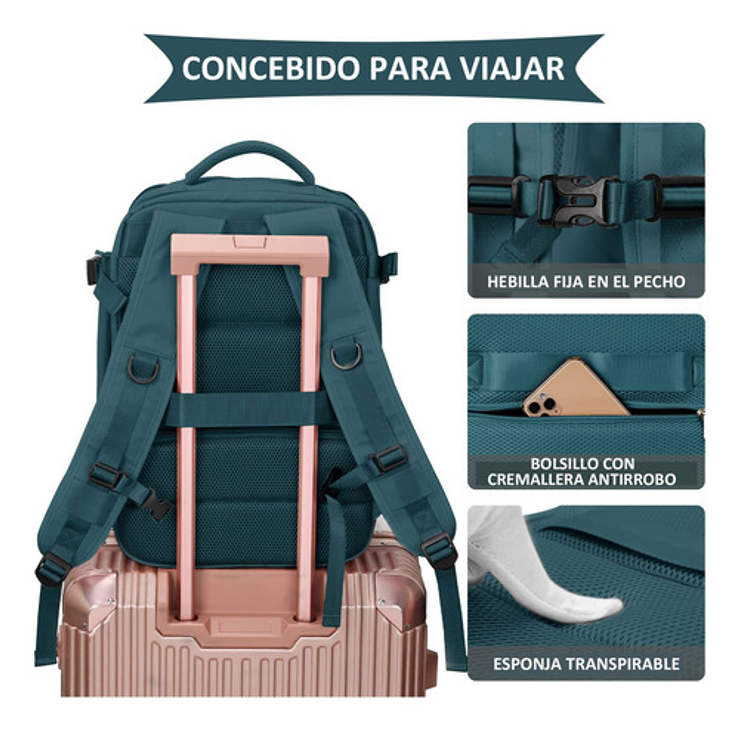 Mochila Viaje Impermeable Antirrobo Con Puerto Usb Notebook 61