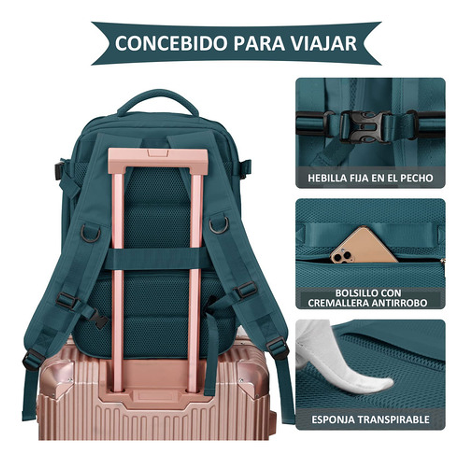 Mochila Viaje Impermeable Antirrobo Con Puerto Usb Notebook 61