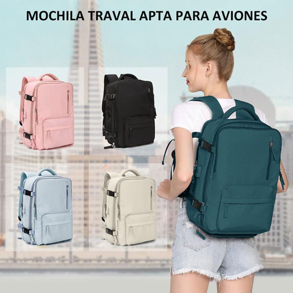 Mochila Viaje Impermeable Antirrobo Con Puerto Usb Notebook 62