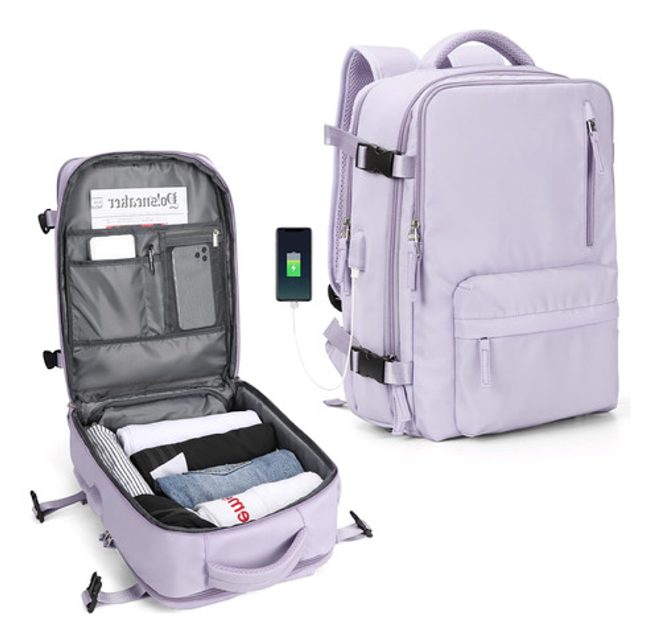 Mochila Viaje Impermeable Antirrobo Con Puerto Usb Notebook 63