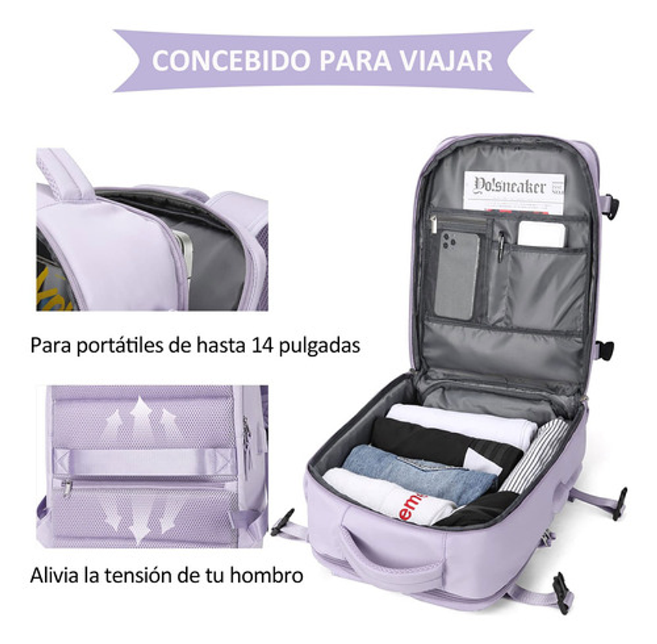 Mochila Viaje Impermeable Antirrobo Con Puerto Usb Notebook 66