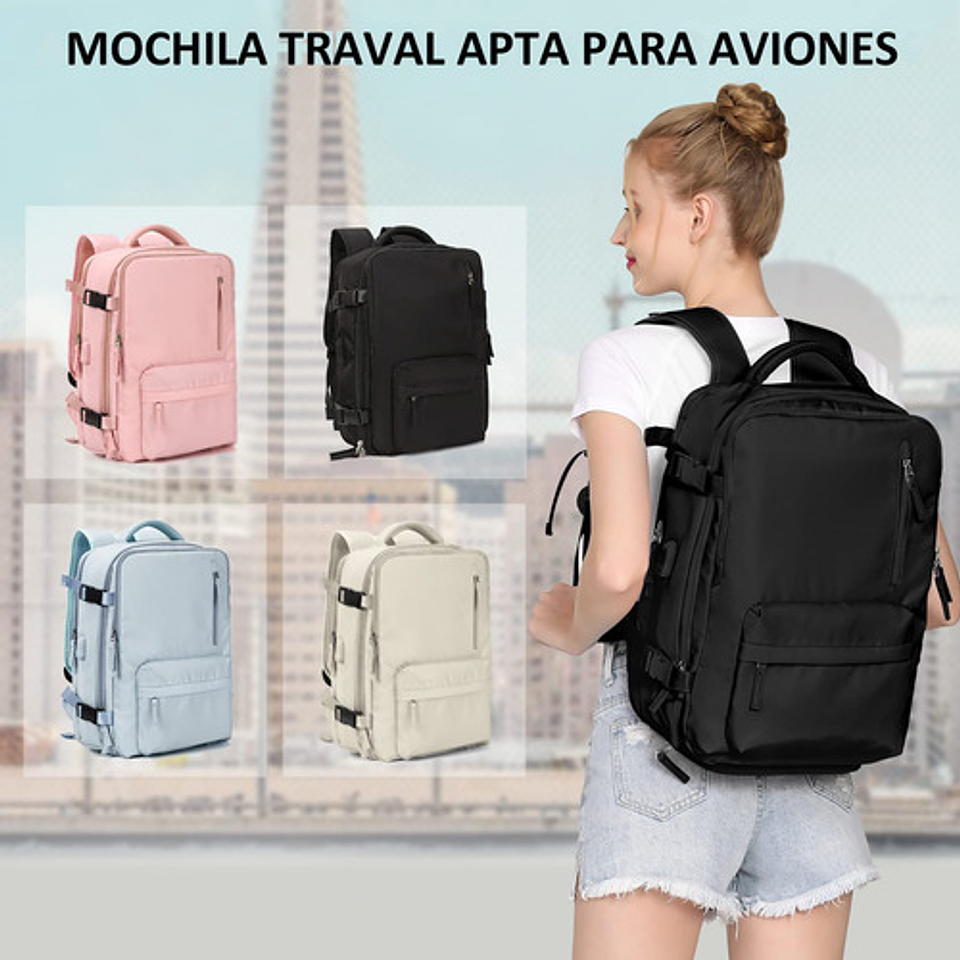 Mochila Viaje Impermeable Antirrobo Con Puerto Usb Notebook 77