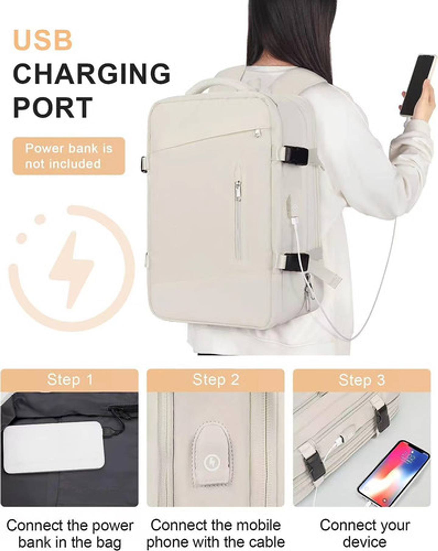 Mochila Viaje Impermeable Antirrobo Con Puerto Usb Notebook 79