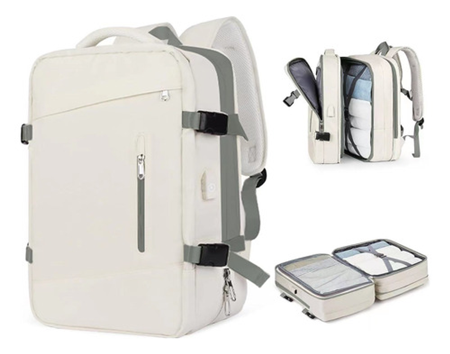 Mochila Viaje Impermeable Antirrobo Con Puerto Usb Notebook 81