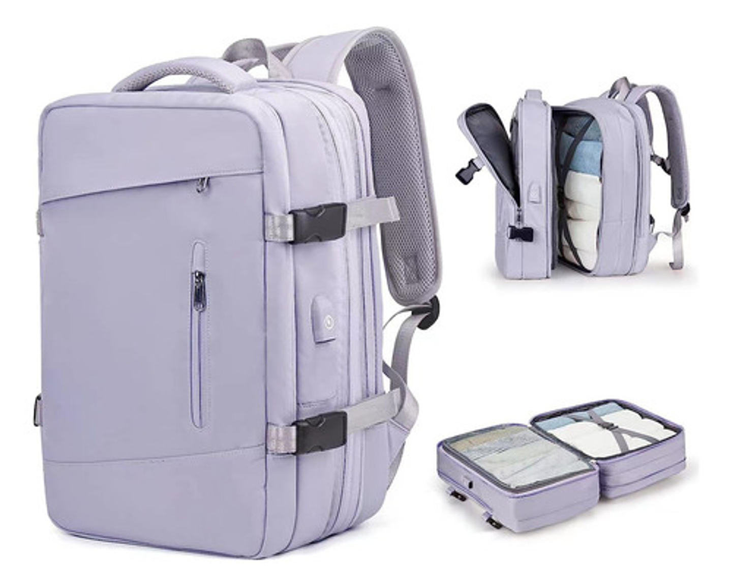 Mochila Viaje Impermeable Antirrobo Con Puerto Usb Notebook 84