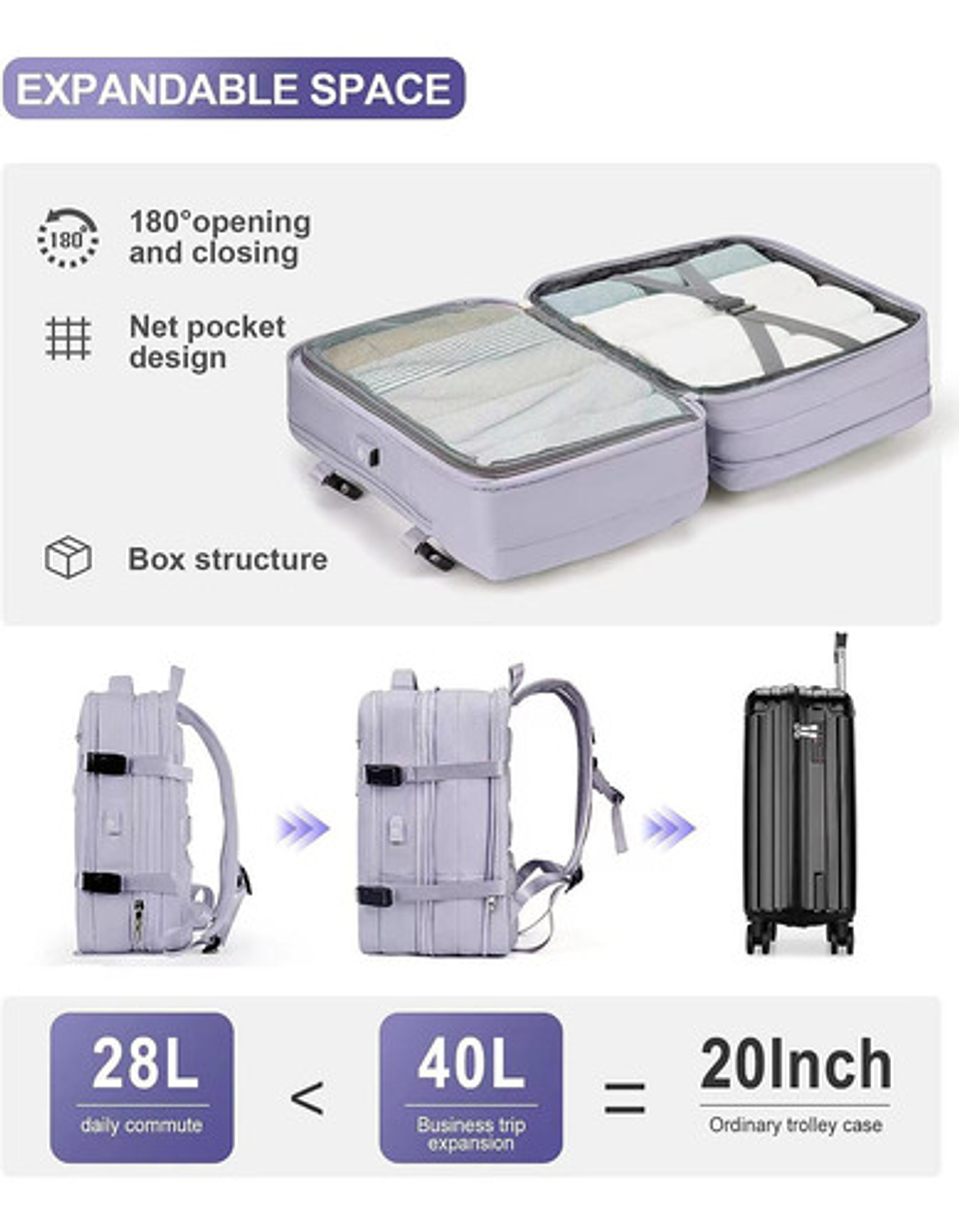 Mochila Viaje Impermeable Antirrobo Con Puerto Usb Notebook 85