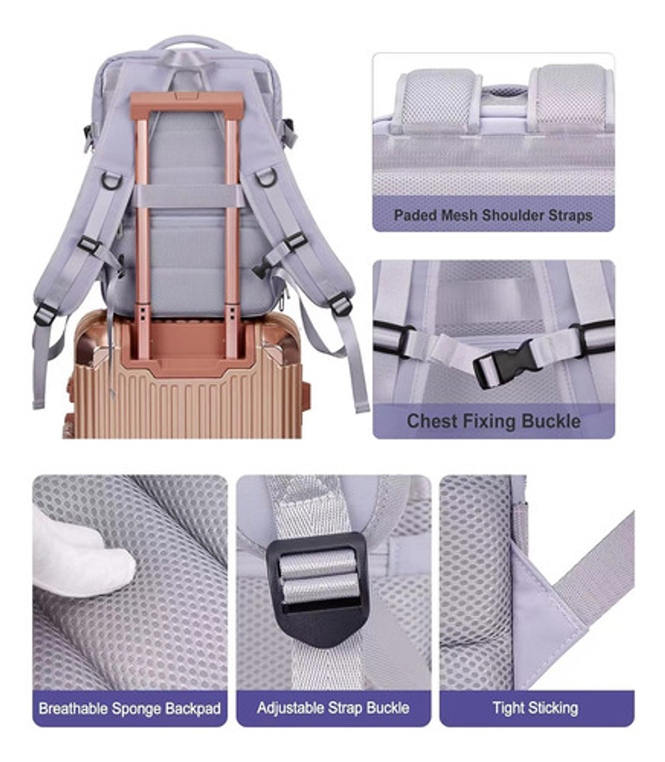 Mochila Viaje Impermeable Antirrobo Con Puerto Usb Notebook 86