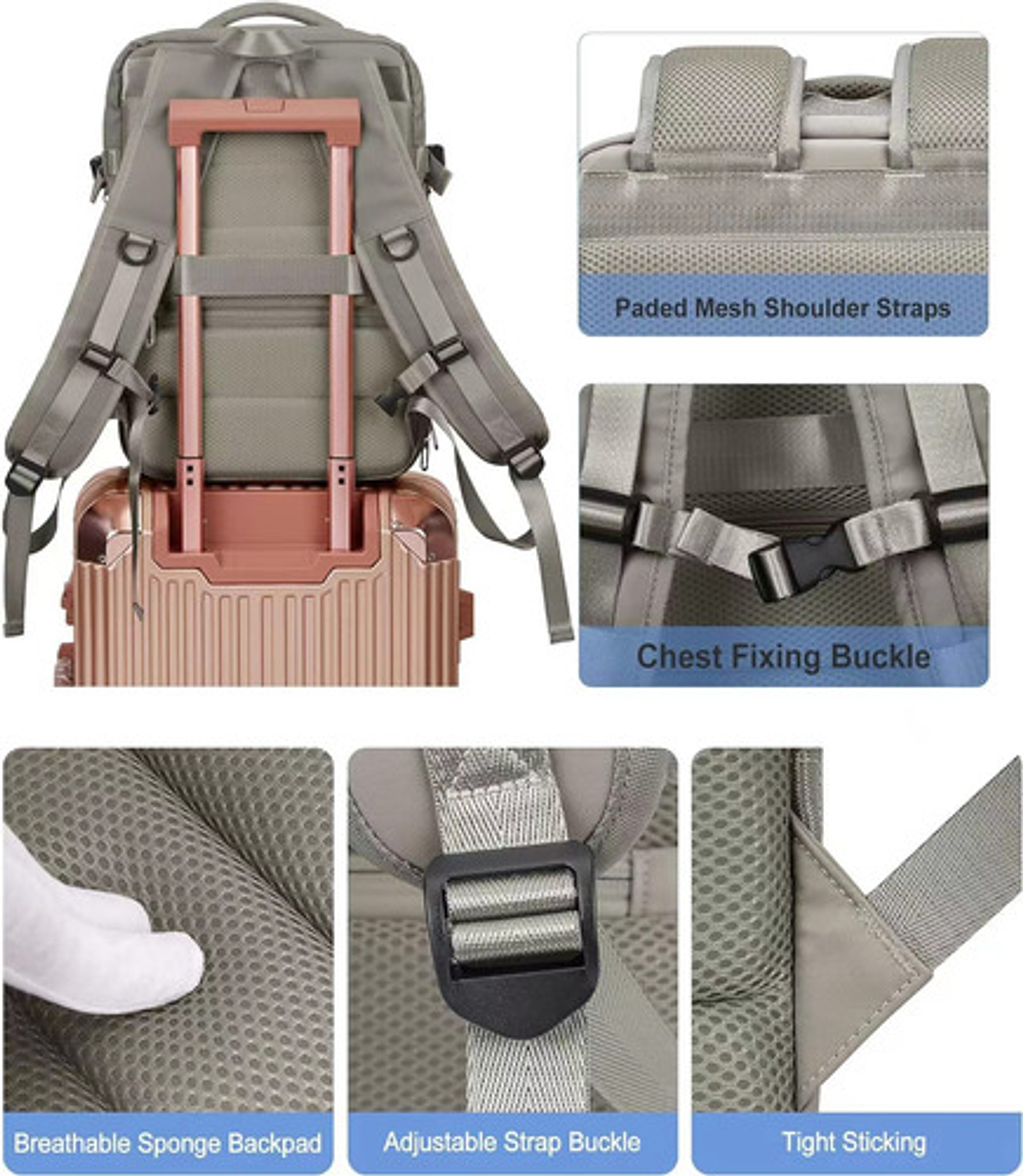 Mochila Viaje Impermeable Antirrobo Con Puerto Usb Notebook 91