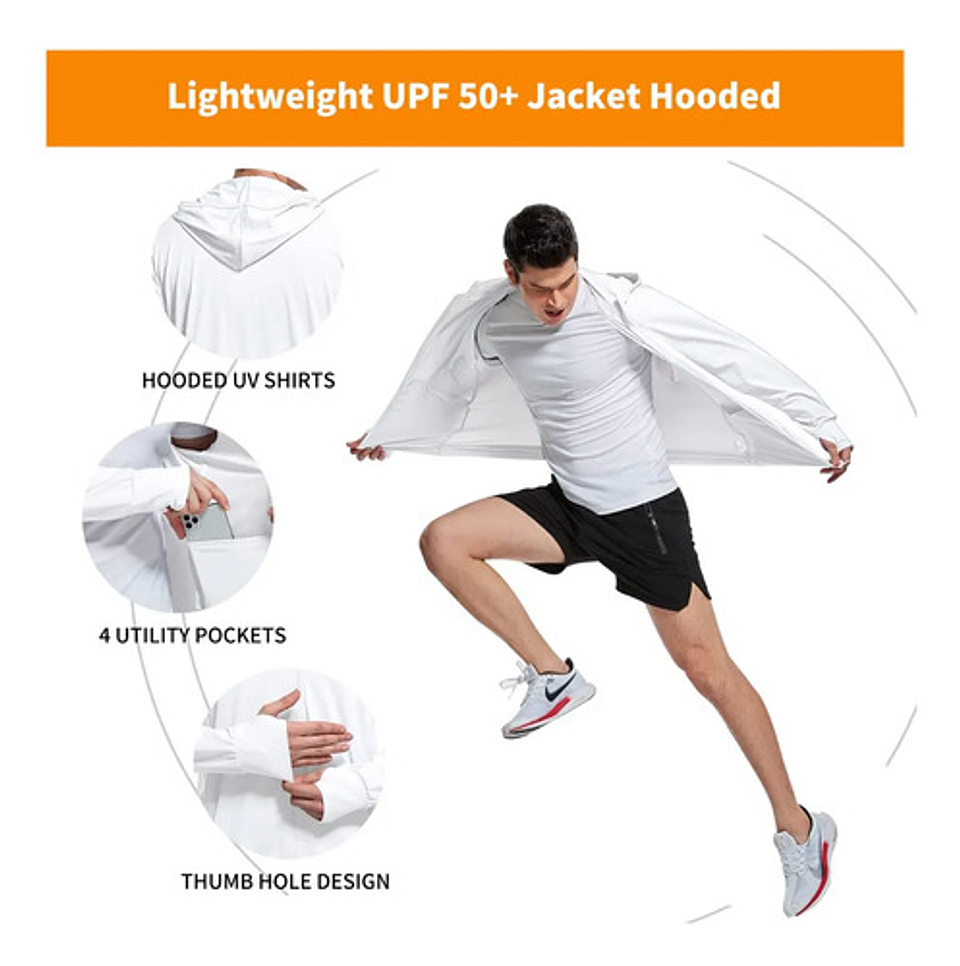 Sudadera Con Cremallera Upf 50 Protección Solar Uv Hombre 6