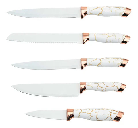 Pack 6 Cuchillos De Cocina Acero Inoxidable Antibacterial