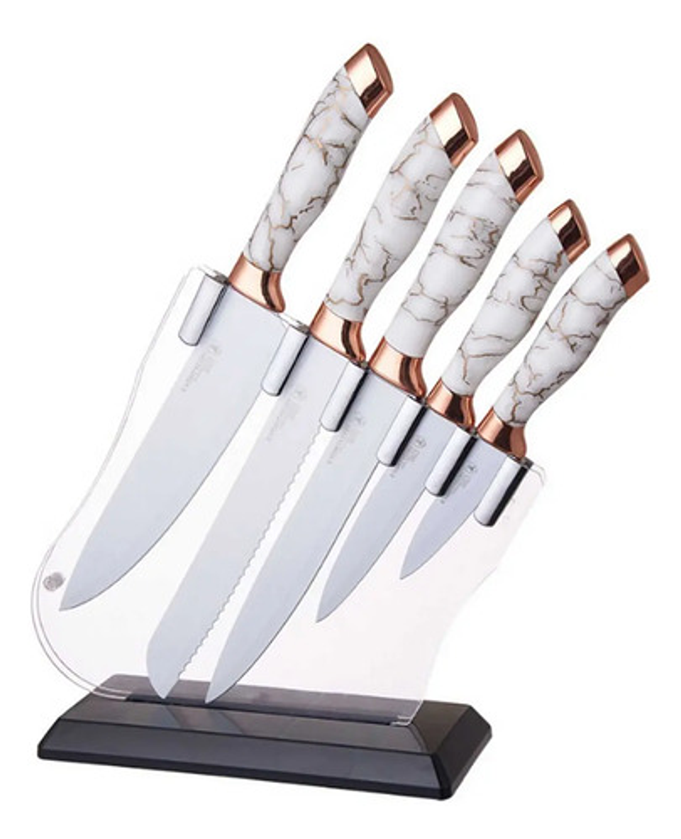 Pack 6 Cuchillos De Cocina Acero Inoxidable Antibacterial 4