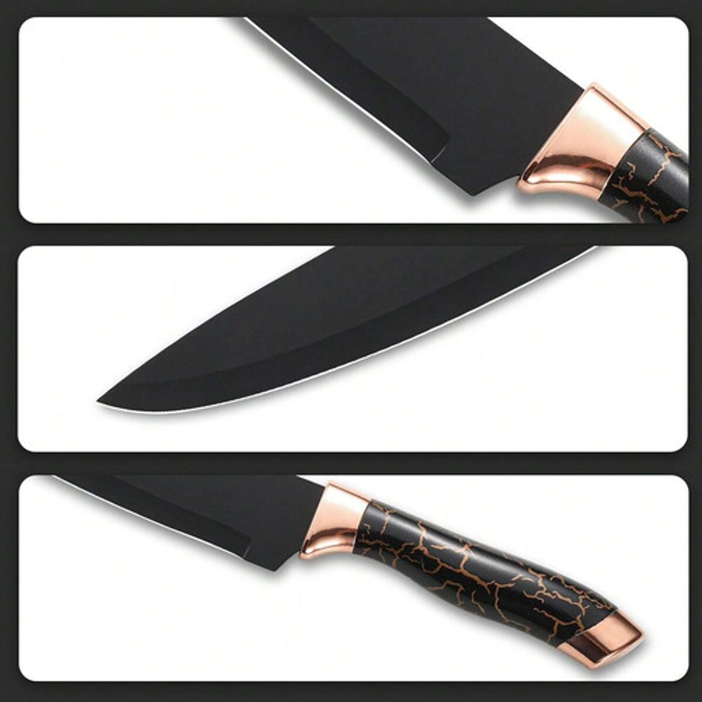 Pack 6 Cuchillos De Cocina Acero Inoxidable Antibacterial 9