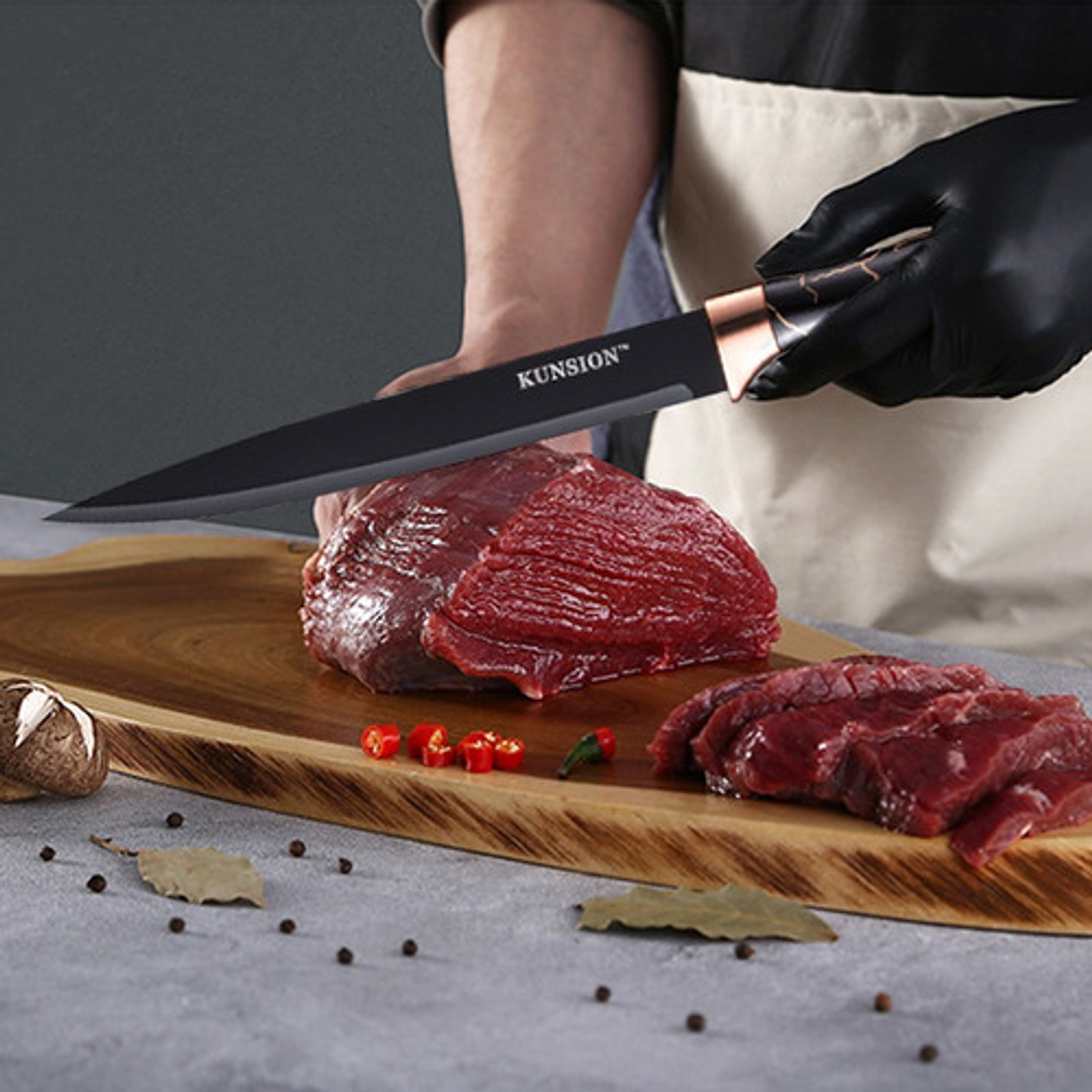 Pack 6 Cuchillos De Cocina Acero Inoxidable Antibacterial 10