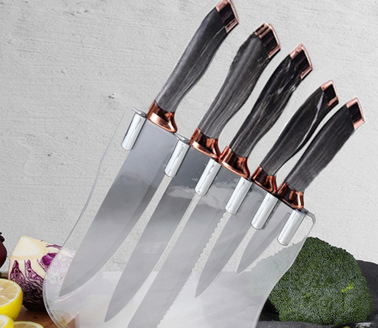 Pack 6 Cuchillos De Cocina Acero Inoxidable Antibacterial 13