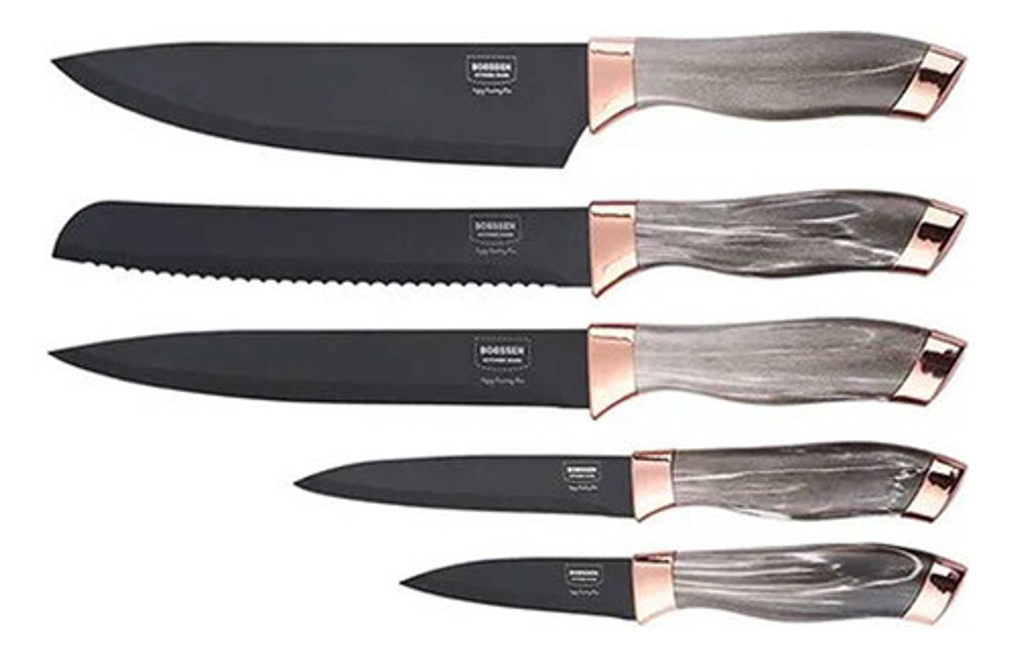 Pack 6 Cuchillos De Cocina Acero Inoxidable Antibacterial 14