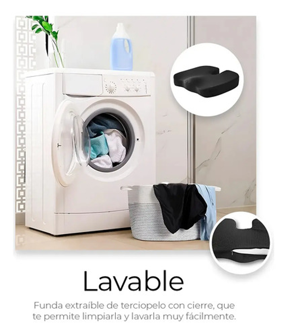 Cojín Ortopédico De Asiento Lumbar Antideslizante Oficina 5