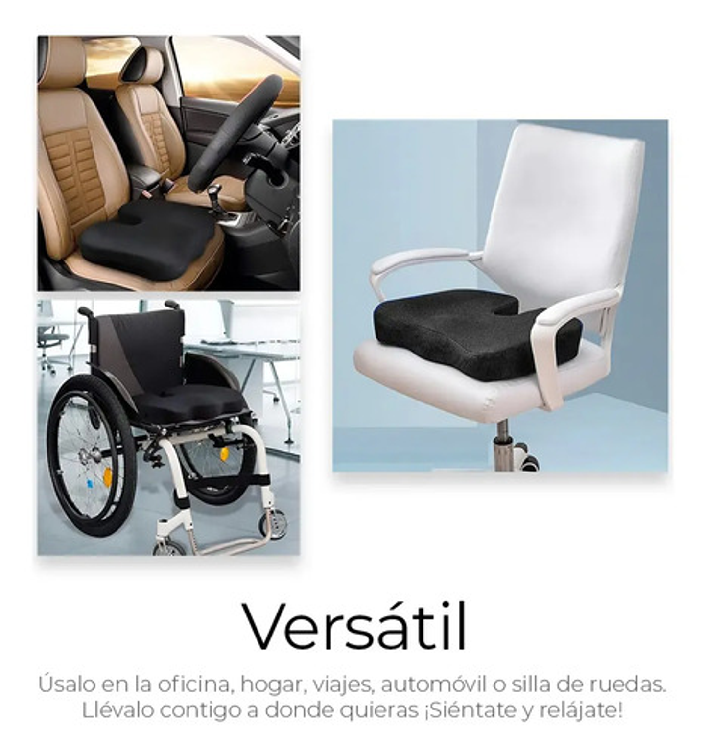 Cojín Ortopédico De Asiento Lumbar Antideslizante Oficina 6