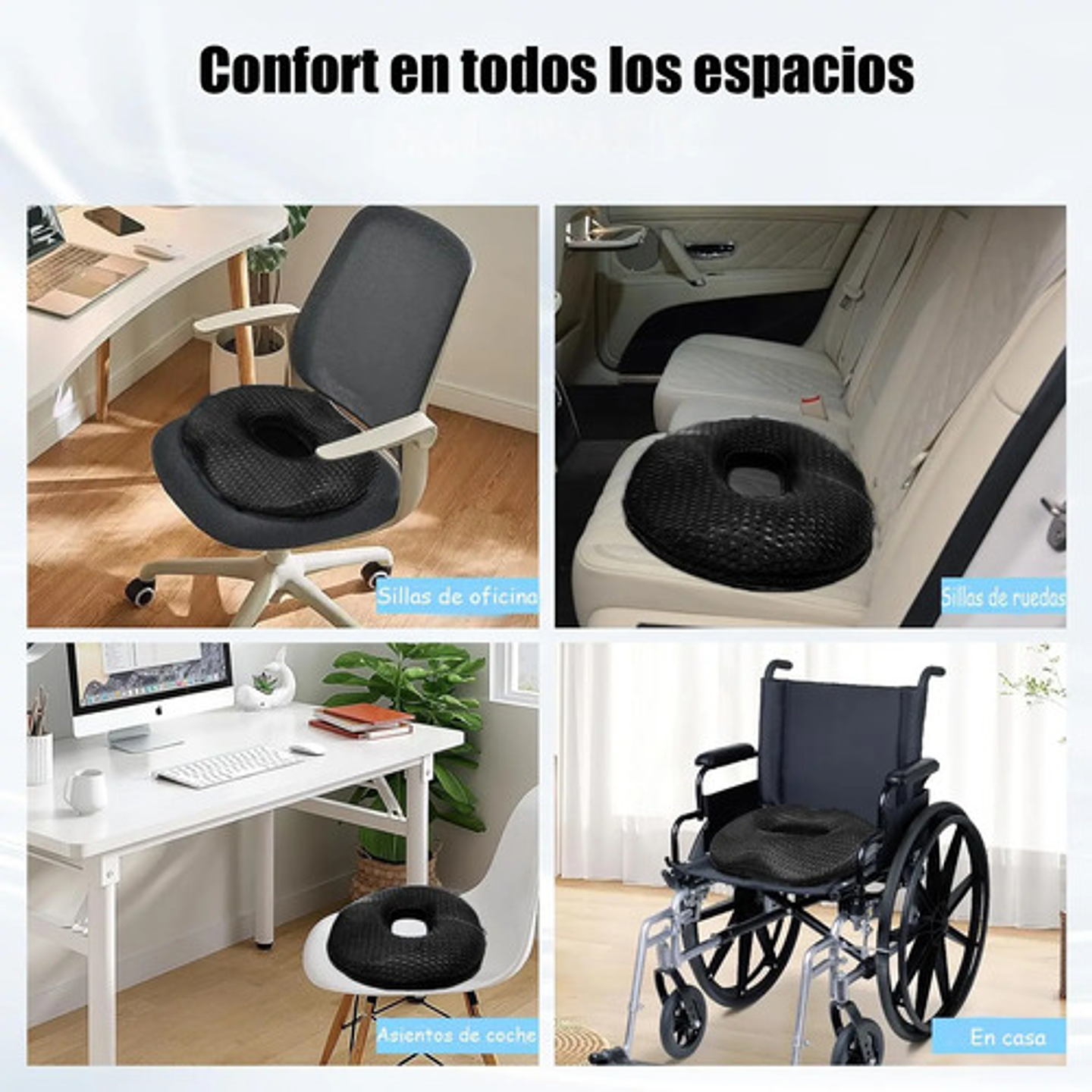 Cojín Ortopédico De Asiento Lumbar Antideslizante Oficina 13