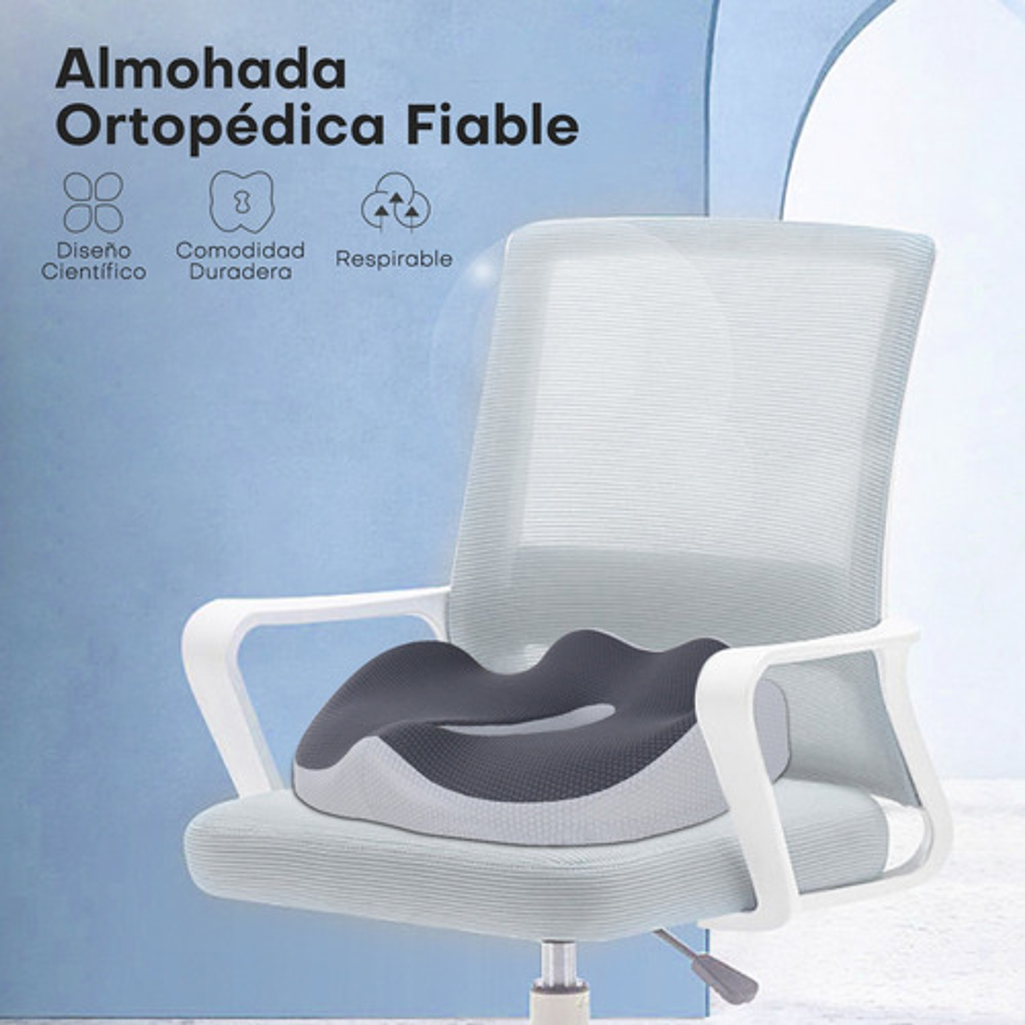 Cojín Ortopédico De Asiento Lumbar Antideslizante Oficina 18