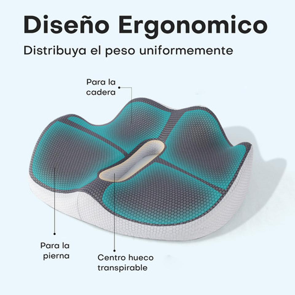 Cojín Ortopédico De Asiento Lumbar Antideslizante Oficina 20