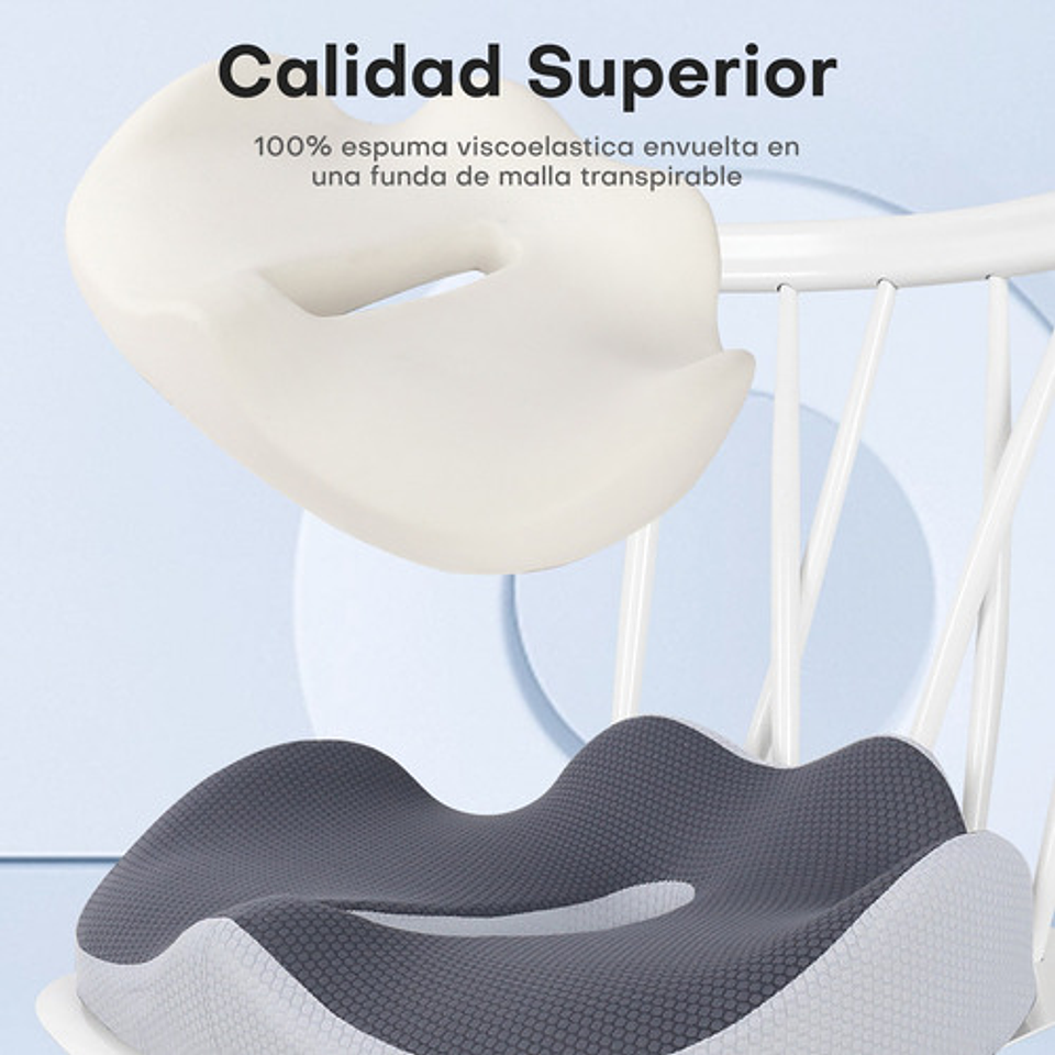 Cojín Ortopédico De Asiento Lumbar Antideslizante Oficina 22