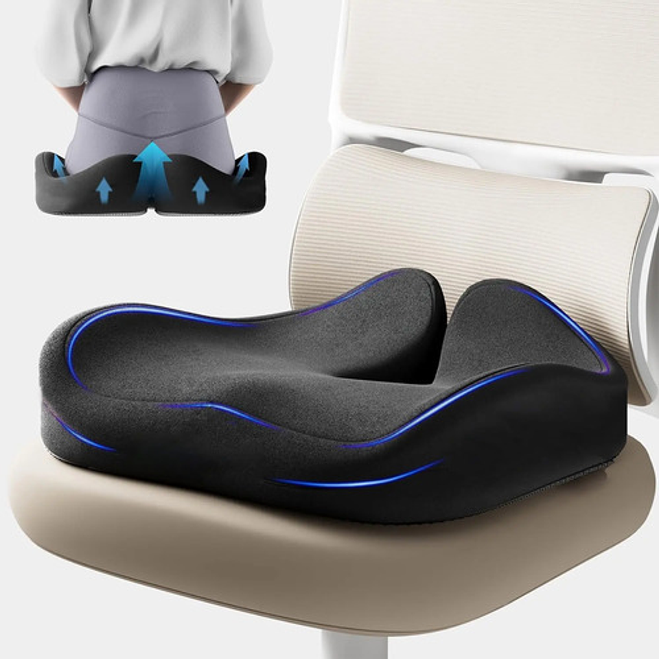 Cojín Ortopédico De Asiento Lumbar Antideslizante Oficina 26